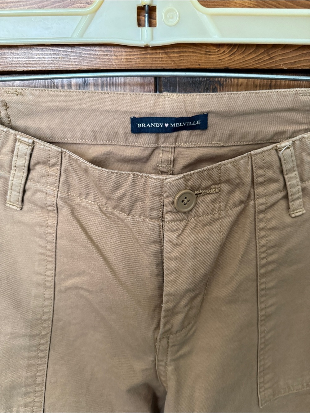 Brandy Melville Kim Straight Leg Pant, Dark Khaki - Picture 2 of 11